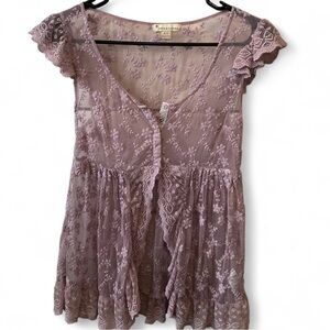 lilac lace babydoll blouse